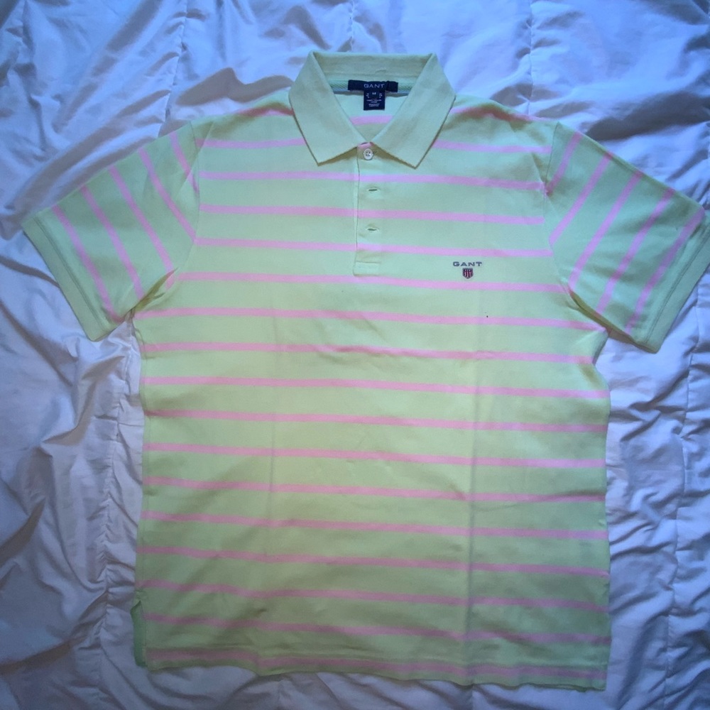 Gant, like a new t-shirt, light green and pink, size M, pit to pit 23.